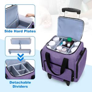 <span class=keywords><strong>Chariot</strong></span> de transport médical sur roulettes personnalisable en usine, avec fermeture éclair, 3 pochettes intérieures amovibles et organiseur de pilules détachable - Product Image 3