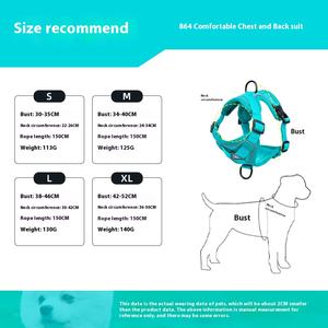 高級ファッションパッド入り反射材付き通気性ポリエステル製犬用ベスト、ボタン留め、牽引ロープ付き、XSサイズ、犬の散歩用、卸売 - Product Image 2