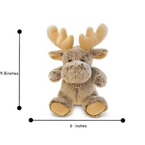 定制毛绒动物毛绒玩具格子呢驼鹿毛绒玩具圣诞麋鹿毛绒玩具儿童礼品