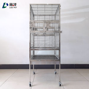 Heavy-duty Stainless Steel 304 Single-layer <strong>Parrot</strong> <strong>Cages</strong> Tempered Glass Bird <strong>Cage</strong> Custom Breathable <strong>Silver</strong> 1pcs - Product Image 5