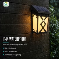 Lanterne murale solaire Golden Light RGB, deux modes d'éclairage, 8-10h d'autonomie, 2 LED 2835, lampe ABS PC, 2700K, garantie 1 an, IP44, 22LM