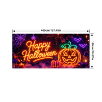 Drapeau de garage Halloween de style nouveau transfrontalier, décoration d'ambiance de fête, accessoire photo, sur mesure, grande taille, rectangulaire, en polyester