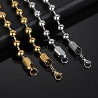 Collier chaîne à maillons Hip Hop pour hommes Style byzantin en acier inoxydable avec placage à l'or et zircon pour une tenue de fête