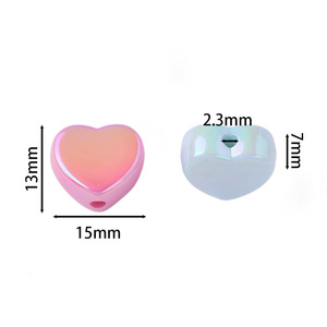 Acrylic Heart <b>Beads</b> 10mm UV Coated Solid Color Loose <b>Beads</b> For Jewelry Making DIY Handmade Crafting Bulk Wholesale - Product Image 2