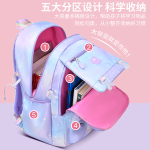 Sesame Baby Elementary <b>School</b> <b>Backpack</b> 14 In Gradient Design Lightweight Waterproof For Girls Grades 1-3 - Product Image 2