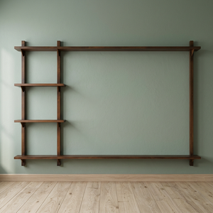 GABE ART FURNITURE Wall Rack TV Brown Mahogany <b>Wood</b> Furniture - Product Image 2