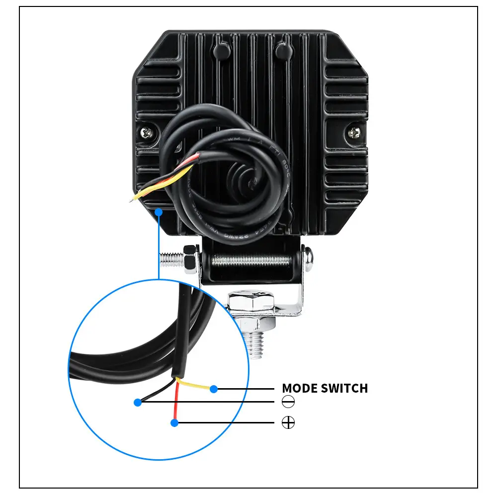 ไฟสปอตไลท์ LED อลูมิเนียมทรงเหลี่ยมแบบพกพาสำหรับรถมอเตอร์ไซค์รถบรรทุกเรือไฟตัดหมอกถนนใหม่เลนส์7D 3นิ้ว