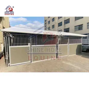 Steel Structure HDPE Panel Horse Stable Stall Portable Horse Stable Door With Optional Roof