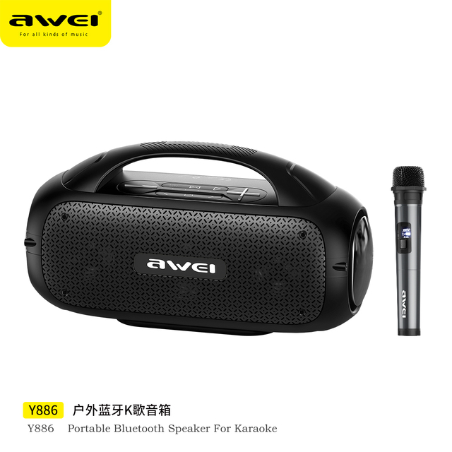 Portable Outdoor Karaoke Speaker 80W High Power RGB Light for Bluetooth Wireless Party Speakers with USB Microphone