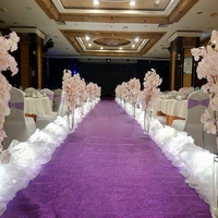Tapis d'allée de mariage en fil de soie blanc LDJ1166 pour la décoration de scène