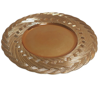 Assiettes de présentation de luxe en plastique PP doré et argenté, durables, à motif personnalisé, pour plats de poisson, pour la maison, les fêtes, les événements et les mariages, Fujian