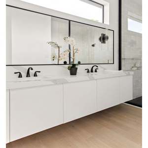 Gabinete de baño popular de estilo laca mate moderno de buena calidad de gama alta con espejo - Product Image 1