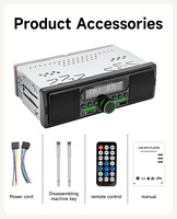 Radio Mobil BQCC 1DIN MP3 Player Dual USB LED Warna-warni Stereo RCA Audio Dual BT LCD FM/AM/RDS/AUX Pelacak Lokasi Speaker Internal