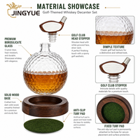 Ensemble de carafes à whisky au design unique de golf, en cristal de qualité supérieure avec texture sphérique, idéal pour les événements et récompenses des clubs de golf