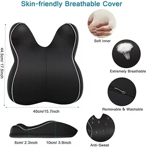 Almohada de espuma viscoelástica de soporte lumbar de fábrica OEM <span class=keywords><strong>para</strong></span> almohada trasera de coche soporte de espalda ergonómico <span class=keywords><strong>para</strong></span> silla de oficina alivia el dolor de espalda - Product Image 2