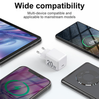 Adaptateur 20W USB C avec prise EU, câble de charge pour iPhone 16, vente en gros