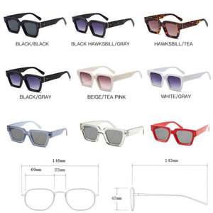 Gafas de Sol Cuadradas Extra Grandes con Logotipo Personalizado, Moda Retro 2025, para Hombre y Mujer, Montura Grande, UV400, Color Degradado, con Remaches - Product Image 6