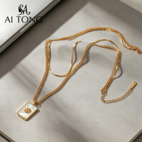 Ensemble de colliers pendentifs coquillages superposés en acier inoxydable plaqué or 18 carats, étanche et inaltérable, pour femmes, cadeaux de vacances, vente en gros OEM