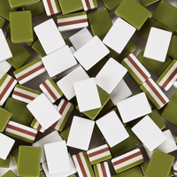 Mahjong-Steine aus amerikanischem Acryl: Teegrün, Erdbraun, Chinesische Foo-Hunde, Teichlilienblüten – Asiatisches Erbe Geschenk für Frühlingsfest-Party