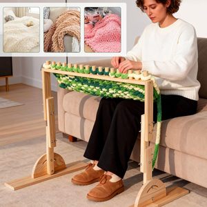 Marco de madera para tejer con hilo, rectangular, de 65 pulgadas, para tejer en casa, para uso doméstico. - Product Image 3