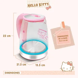 Hello Kitty HK-328 bollitore elettrico teiera di vetro rosa - Product Image 4
