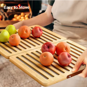 Tapete de Bambú Plegable para Escurrir y Secar Platos, Tazas, etc. En la encimera de la cocina - Product Image 4