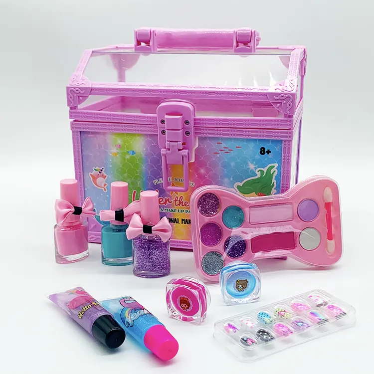 Girl Makeup Set Toy Box Kids Cosmetics Beauty Girls Set Toys Pretend Play Makeup For Girls