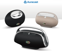 Enceinte portable Bluetooth BKK 200W RMS Auracast avec batterie amovible, système audio pour fêtes, enceinte haute puissance pour extérieur/intérieur, câble AC/AUX