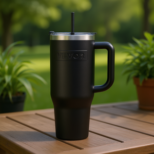 Vaso térmico de acero inoxidable de 40 oz con tapa y pajita, taza de viaje para café, apto para microondas, para bebidas frías y calientes. - Product Image 2