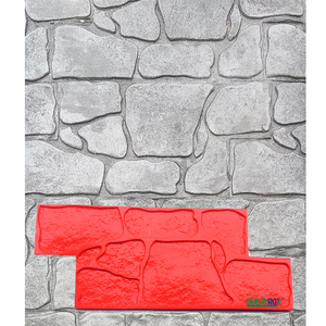 Tampon en béton à texture de mur de pierre-<span class=keywords><strong>Moule</strong></span> d'impression d'art rouge, matériau PU, texture de mur de pierre, art de mur de pierre - Product Image 1
