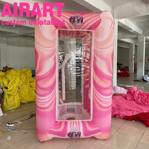 บูธแคชคิวบ์เป่าลม, บูธเครื่องจับเงินเป่าลม, เครื่องทอร์นาโดแคชเป่าลมสีชมพูสำหรับตกแต่งห้างสรรพสินค้า - Product Image 2