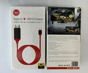 Kabel sepo C ke HDMI 4K30HZ, HDMI a Tipo C USB C ke HDMI untuk ponsel ke TV USB C ke HDMI