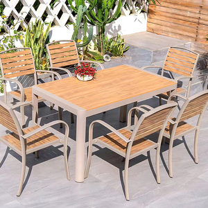 Set da Pranzo da Giardino per 8 Persone Resistente alle Intemperie, Tavolo in Legno Plastico e Sedie con Braccioli, <span class=keywords><strong>Dimensioni</strong></span> Personalizzabili, Vendita all'Ingrosso - Product Image 2