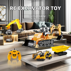 Quy mô 1/16 Hướng dẫn sử dụng không dây điều khiển từ xa sáu chiều bánh xích máy xúc xe kỹ thuật Xe mô hình đồ chơi <span class=keywords><strong>RC</strong></span> xe tải - Product Image 4