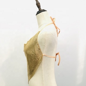 Shiny Metal Gold <strong>Sequin</strong> <strong>Top</strong> for <strong>Party</strong> - Product Image 2