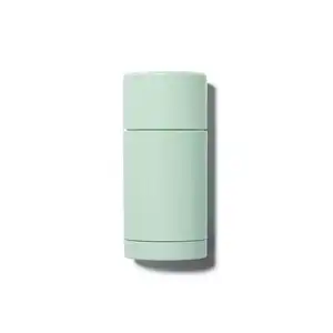 Contenitore per deodorante Twist up forma piatta confezione riciclabile trasparente blu giallo con contenitore per deodorante a vite CapEco