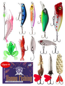 12 aveugles boîte leurres pêche ensemble, cadeau de vacances, Mino crayon bionique appât boîte-cadeau - Product Image 3