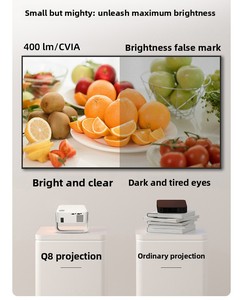 Mini Proyector Portátil Yinzam Q8, 300 Lúmenes, 1080P, Compatible con 4K, Enfoque Automático y Corrección Trapezoidal, <span class=keywords><strong>Cine</strong></span> <span class=keywords><strong>en</strong></span> Casa para el Hogar y la Educación - Product Image 3