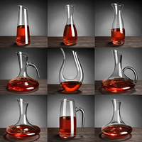 Carafe à vin rouge pour usage commercial, en verre cristal haut de gamme, style luxe discret, design moderne et minimaliste, avec aérateur, distributeur et verseur de spiritueux