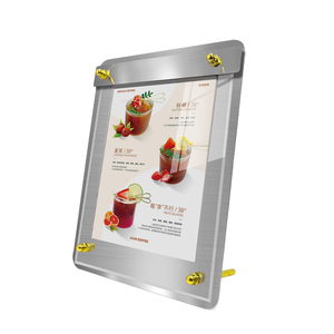 Soporte de exhibición de acero inoxidable de escritorio personalizado Tablero de publicidad de metal Tablero de carteles de exhibición de menú - Product Image 1