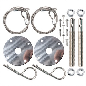 Verrou de capot de voiture Racing FOR, universel, en acier, type à tirage, invisible, pour kit de mise à niveau du capot avant du moteur - Product Image 1