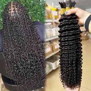 Bulk Human Hair for Braiding Wet and Wavy Micro Curly Braiding Hair Extensions No Weft for Box Boho Braids