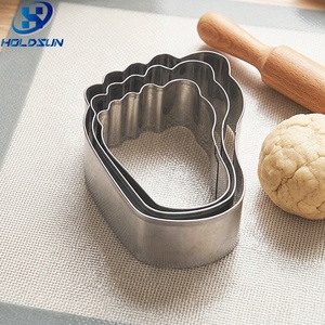 Lot de 3 <span class=keywords><strong>emporte</strong></span>-pièces en acier inoxydable écologiques en forme de <span class=keywords><strong>pied</strong></span> de bébé pour la pâtisserie et les outils de cuisson - Product Image 4