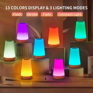 Touch Control <b>LED</b> Night Light Wood Base Warm White 2700K <b>Battery</b> Powered CRI 90 25000 Hours Lifespan Minimalist Design for - Product Image 3