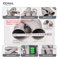 FORMULE pour tous les modèles, tuyau d'échappement universel en acier inoxydable imprimé en 3D, tuyau en Z de 76 mm (3 pouces), tuyau de déviation haute performance
