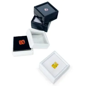 Scatola di immagazzinaggio di gioielli in acrilico trasparente con Logo personalizzato scatola di visualizzazione con coperchi superiori trasparenti per monete con ciondolo in pietra preziosa con pietre preziose diamante
