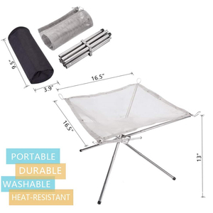 Stainless Steel <strong>Portable</strong> <strong>Fire</strong> <strong>Pit</strong> Campfire Wood Stove for Outdoor Camping Fuel Charcoal - Product Image 3