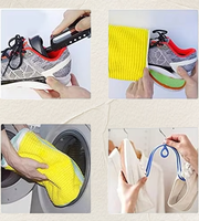 Sac à linge pliable pour baskets avec logo personnalisé, anti-déformation, durable, sacs de protection pour le lavage en machine des chaussures