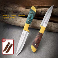 Ensemble de couteaux de mouton et de boeuf en acier Lame épaisse Ustensiles de cuisine de camping et de chasse en plein air pour la Russie