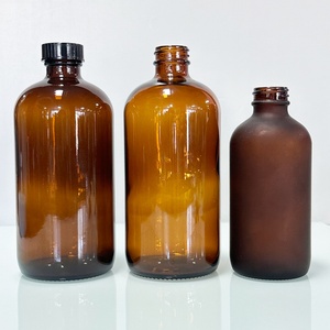 In Stock 15ml-1000ml Amber Boston Glass Bottles Empty with Screw Cap Variety Sizes <b>for</b> Convenient Use - Product Image 3